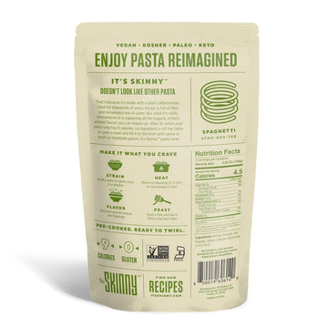 Its Skinny Spaghetti - Healthy, Low-Carb, Low Calorie Konjac Pasta - Fully Cooked And Ready To Eat Shirataki Noodles - Keto, Glu