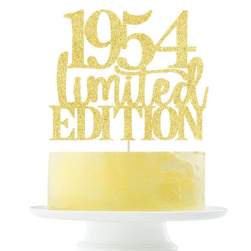 Limited Edition 1954 Cake Topper 71Th Birthday Happy Birthday Cake Topper Men And Women Cheer 71Years Old Handmade Golden Glitte