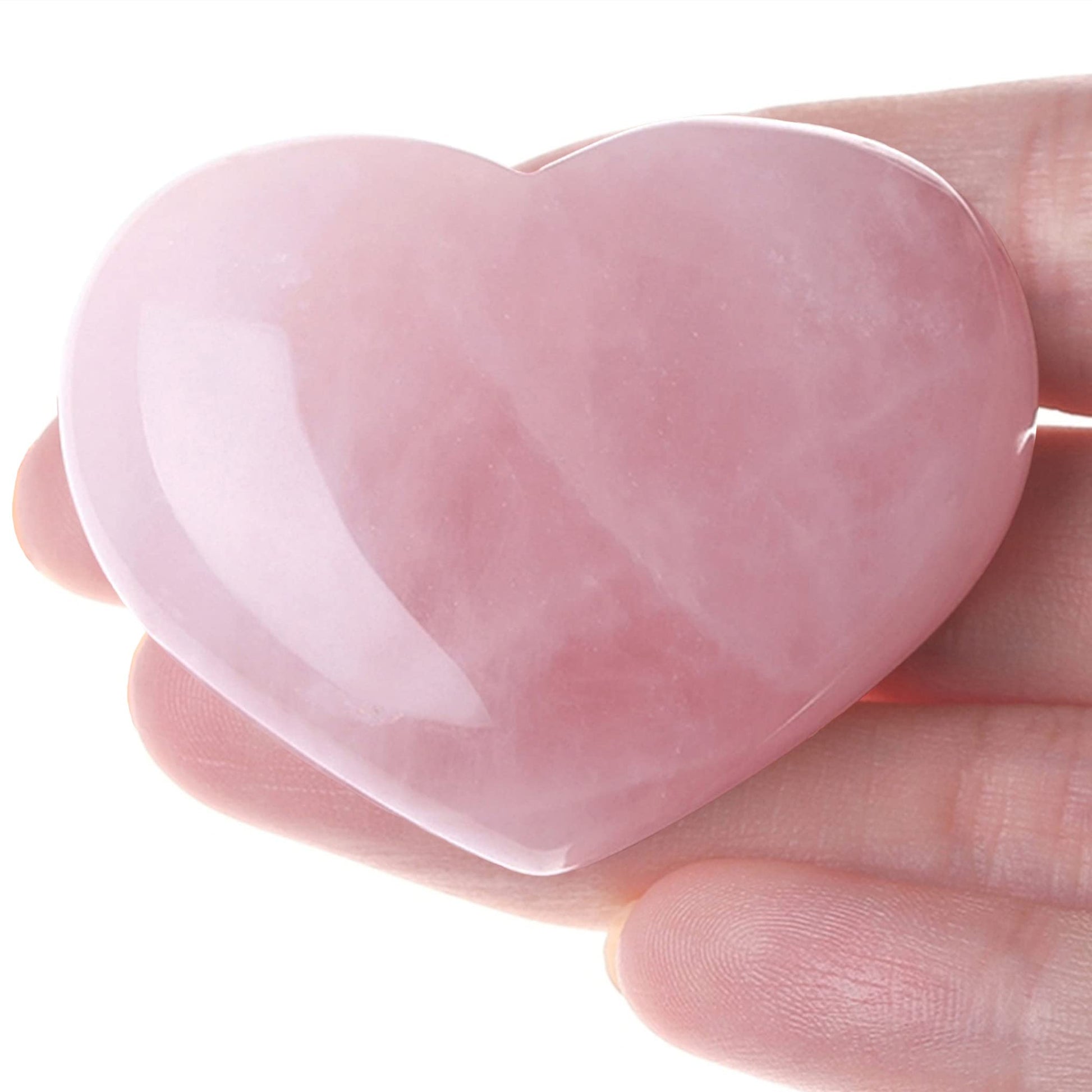 Maibaota 45 Mm Rose Quartz Crystal Heart Big Healing Crystals Pink Heart Love Crystal Stone Natural Reiki Gemstone Palm Worry St