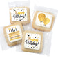 Happy Birthday Cookies 6 Pack Gift Basket Gold For Men Women Kids | Gourmet Decorated Sugar Cookie Gift Box | Individually Wrapped Nut-Free