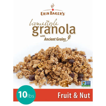 Erin Bakers Homestyle Granola, Fruit & Nut, Gluten-Free, Ancient Grains, Vegan, Non-Gmo, Cereal, Bulk 10-Pound Bag