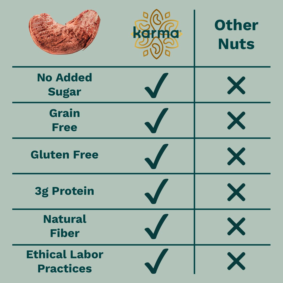 Organic Cashews by Karma Nuts, Vegan, Gluten Free, Low Net Carb, Natural, Everyday Nut Snack, Great For Baking, Resealable Bulk