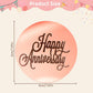 Crethinkaty 10 Pieces Happy Anniversary Acrylic Cupcake Toppers Round Mirror Engraved Cake Topper Cupcake Decorations For Birthd