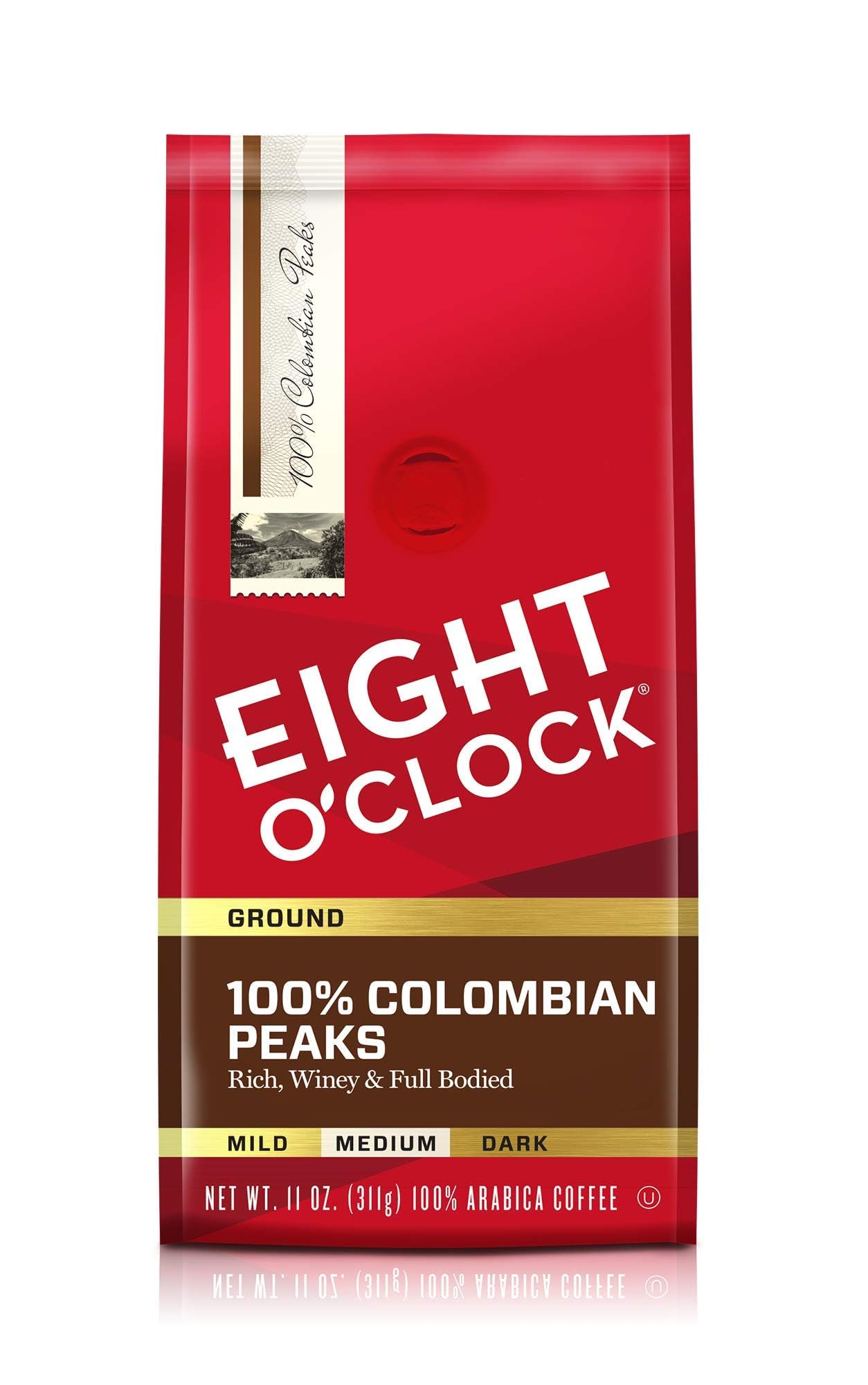 Eight OClock Coffee Ground Coffee, 100% Colombian Peaks, 11 Ounce
