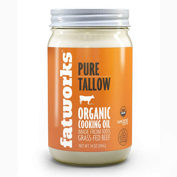 Fatworks Organic Grass-Fed Beef Tallow, Certified Organic Non-Gmo Pasture-Raised Beef Tallow, sourced from several small family 