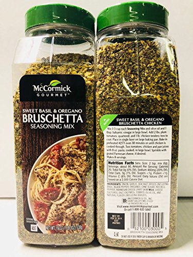 McCormick Gourmet Bruschetta Seasoning Mix, Sweet Basil & Oregano 19 Ounce (Pack of 2)