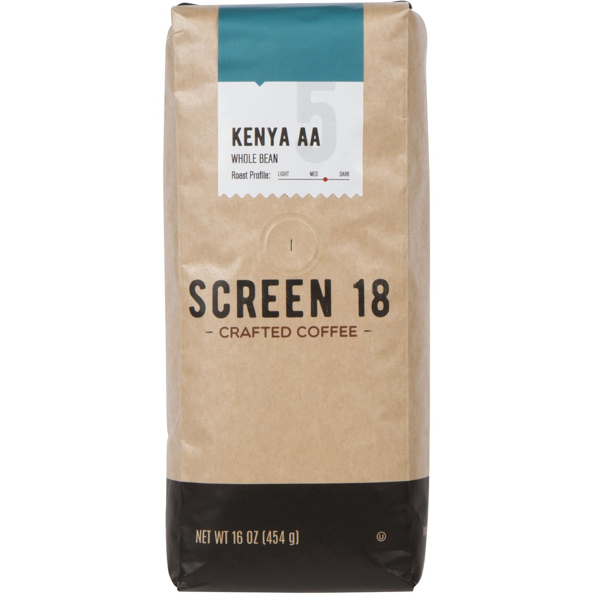 Screen 18 Specialty Grade enhanced Kenya AA Coffee Beans, Single Origin, Medium Dark Roast, Whole Beans, 1 LB