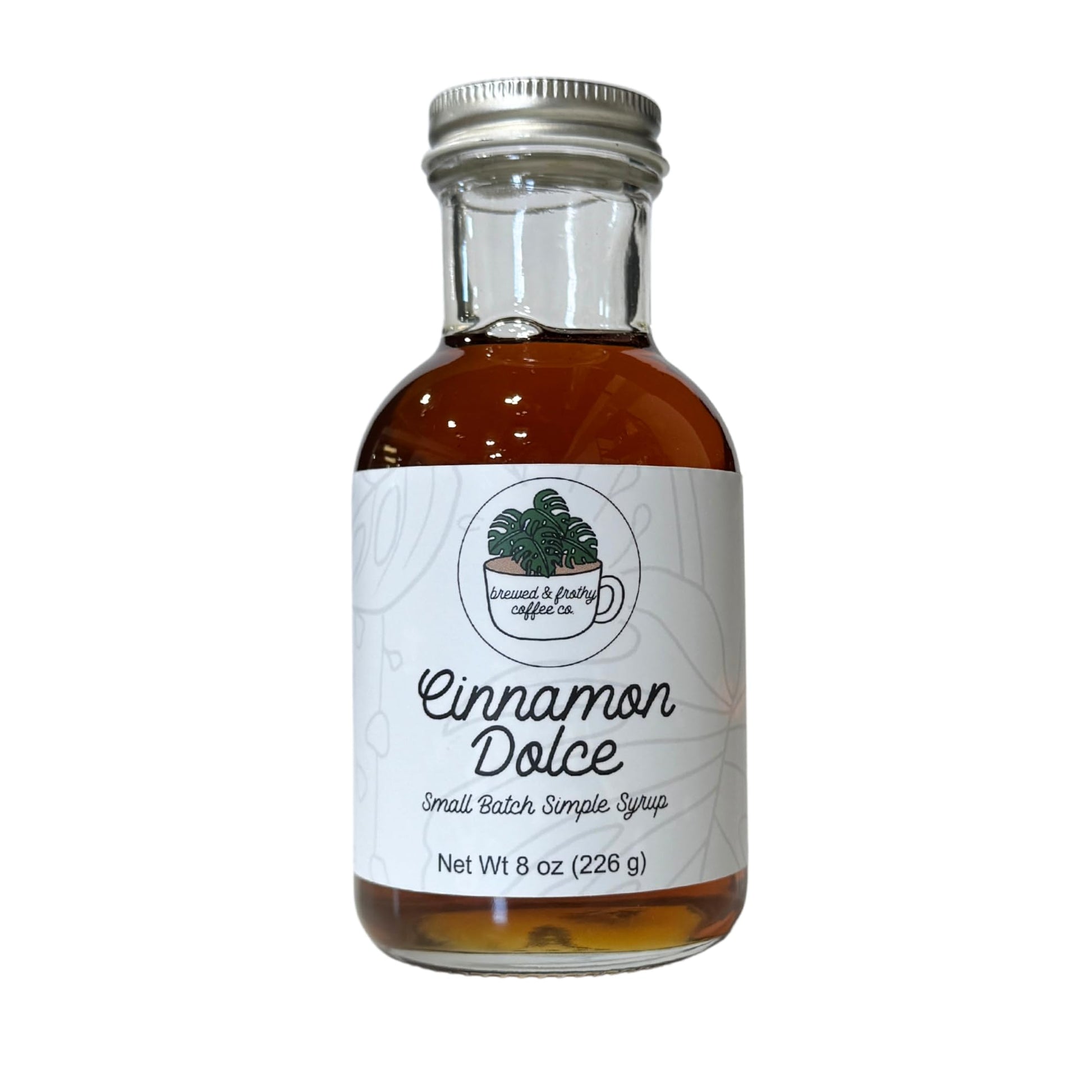 Brewed & Frothy All Natural Simple Syrup for Coffee, Tea, Cocktails, Mocktails, Hot Coca and more Kentucky proud, 8oz (8 FL OZ, 