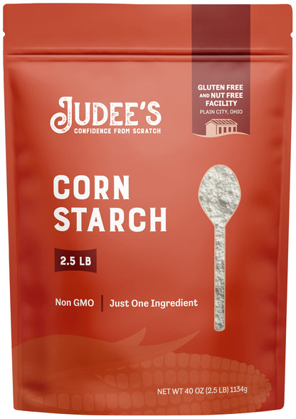 Judees Corn Starch 2.5 lb - 100% Non-GMO and Just One Ingredient - Gluten-Free and Nut-Free - Great Thickener for Sauces, Soups,