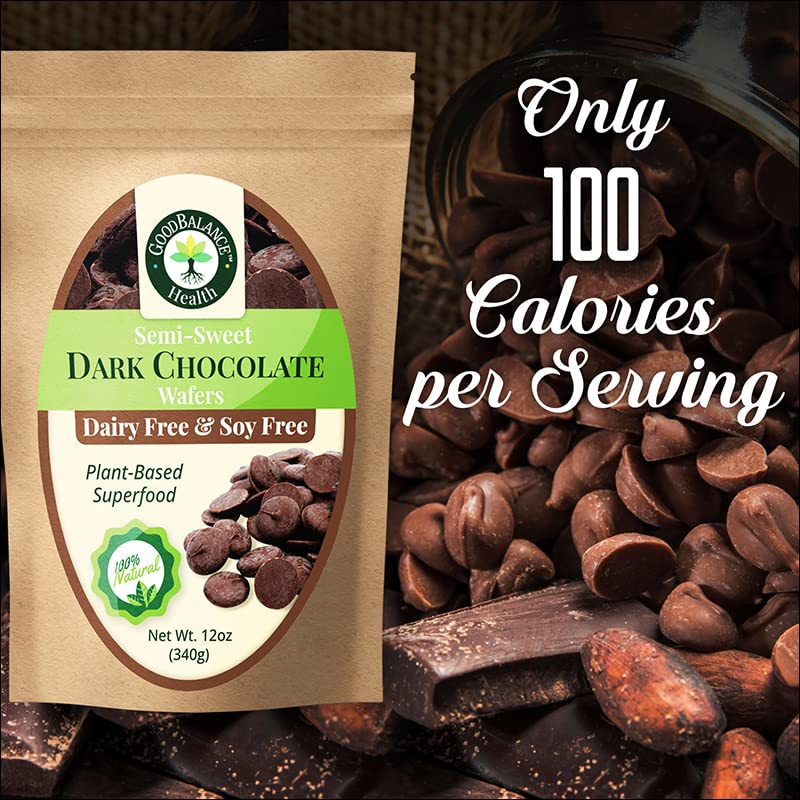 Good Balance Health Dark Chocolate Wafers, Semi Sweet, Dairy Free, Soy Free, Melting Chocolate For Deserts, Baking, Fondue, Dipp