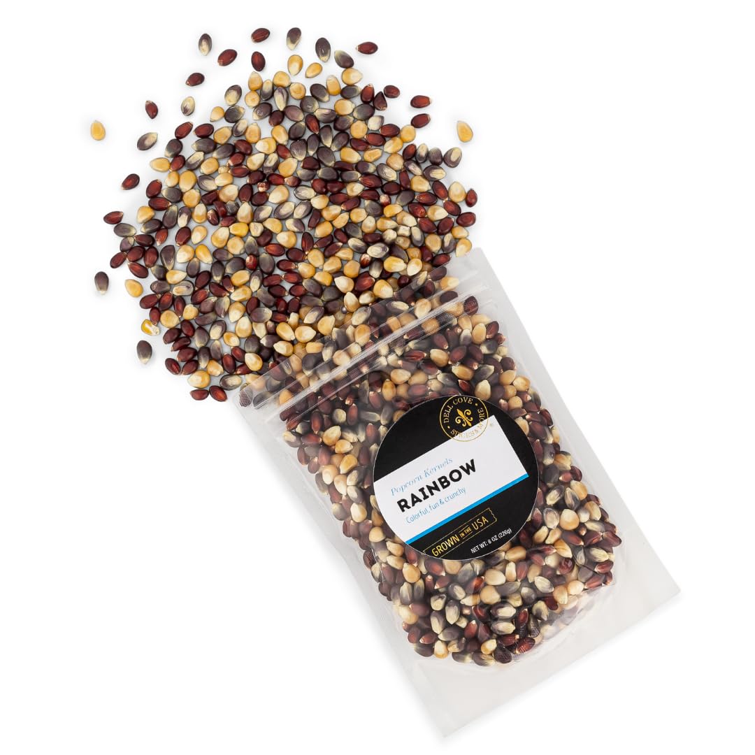 DELL COVE SPICES Rainbow Popcorn Kernels - Classic Stovetop Popcorn, 8 Ounce