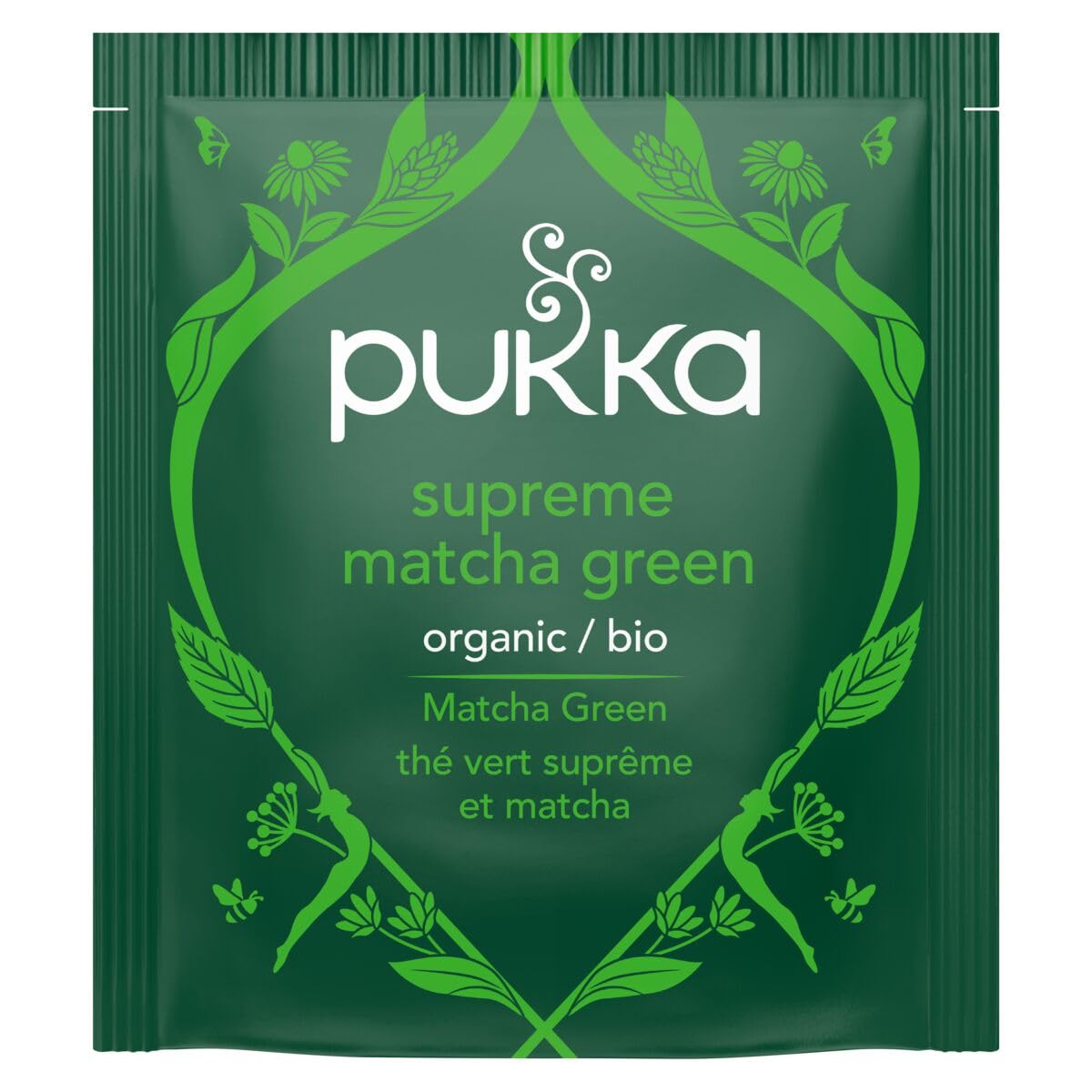 Pukka Supreme Matcha Green Organic Herbal Tea - Energizing Infusion, 4 Pack, Caffeine Free, 80 Total Bags