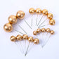 DISIWENE Mini Balloon Cake Toppers 25 PCS Gold Foam Decorations for Birthday, Wedding, Anniversary, Valentines Party