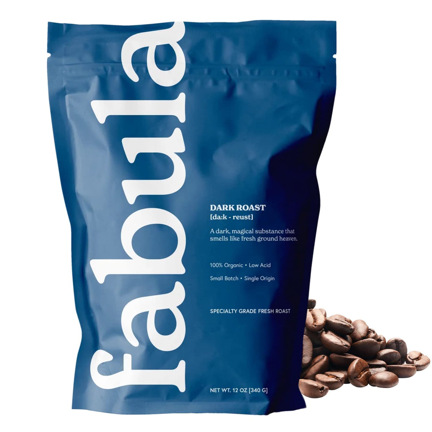 Fabula Coffee Dark Roast Whole Beans - Organic - Low Acid - Single Origin -Non Gmo - Mold Free - 12 Ounces