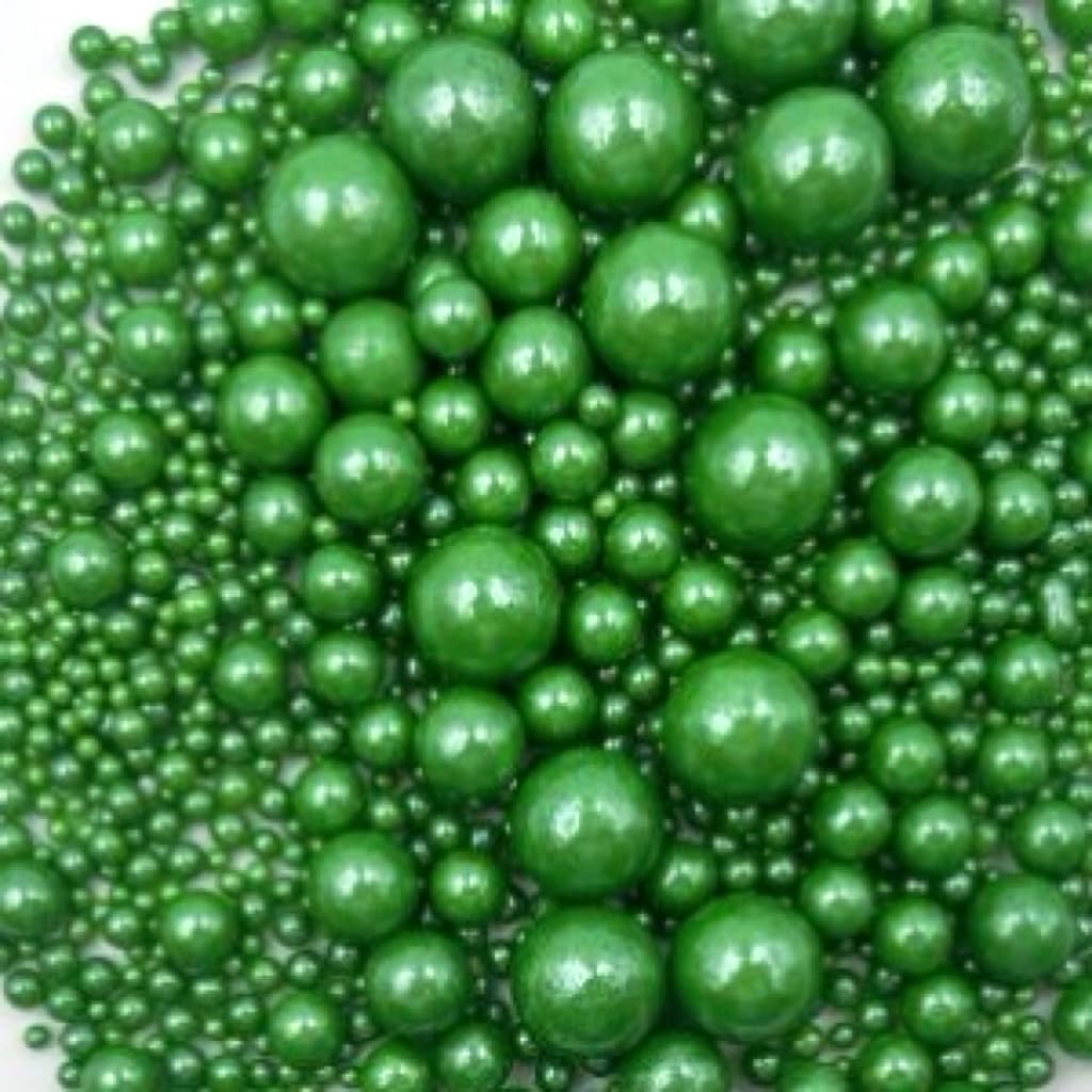 Gevog 1 Bottle Green Pearls Sprinkles Mixing Edible Cake Cupcake Sprinkles For Wedding Valentines Party Baking Cupcake Cookie Ic