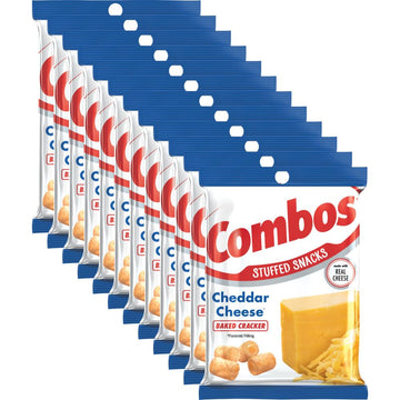 Combos Cheddar Cheese Cracker Baked Snacks 6.3-Ounce Bag (Pack Of 12)