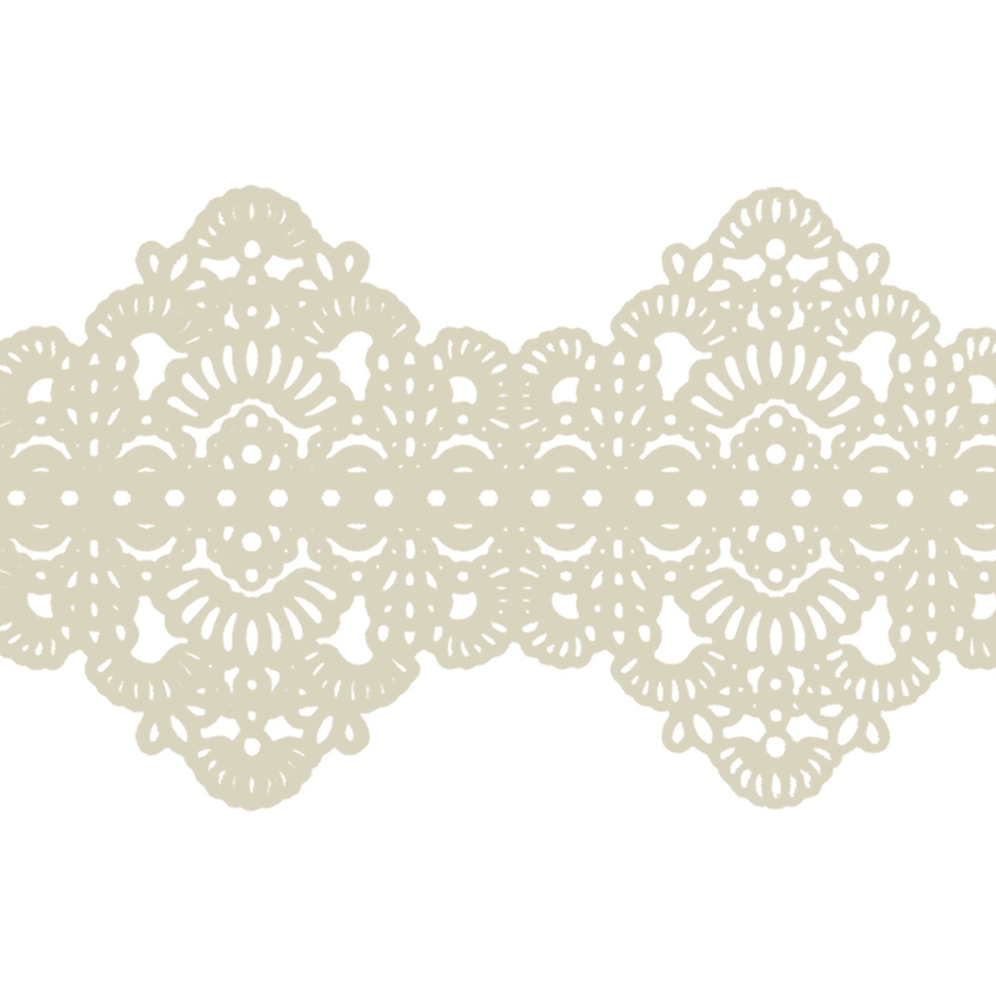 FUNSHOWCASE Edible Cake Lace Applique Set, Art Nouveau Style, Ivory White, 14-inch, 10-piece, Model 1321