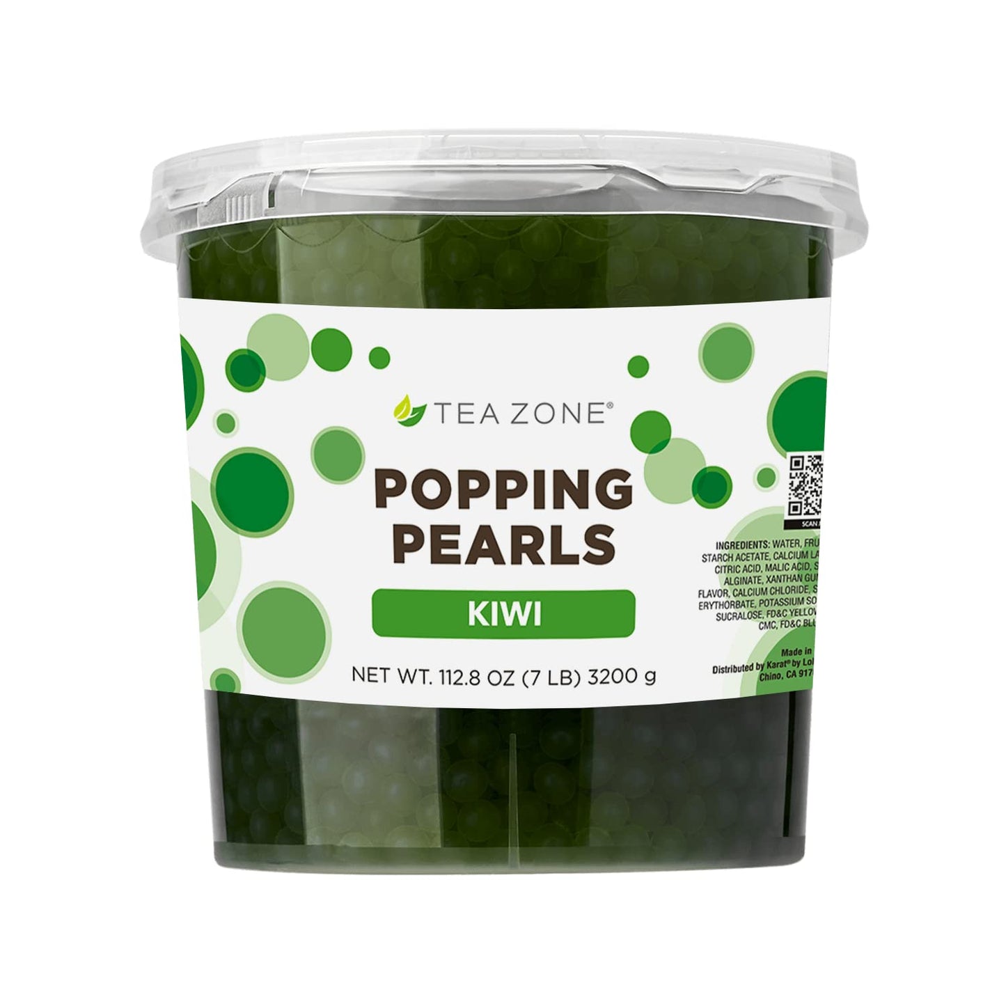 Tea Zone [7 Pounds] Kiwi Popping Pearls for Boba Tea Beverages, Sweets, Ice Cream Topping | B2057