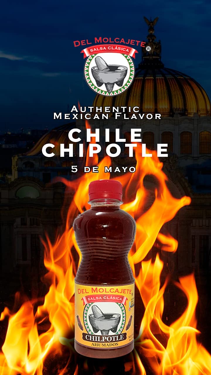 Del Molcajete Salsa Clasica Variety 12-Pack - Chile de Arbol, Chilpotle, Chile Peron/Manzano - 24.1 cm