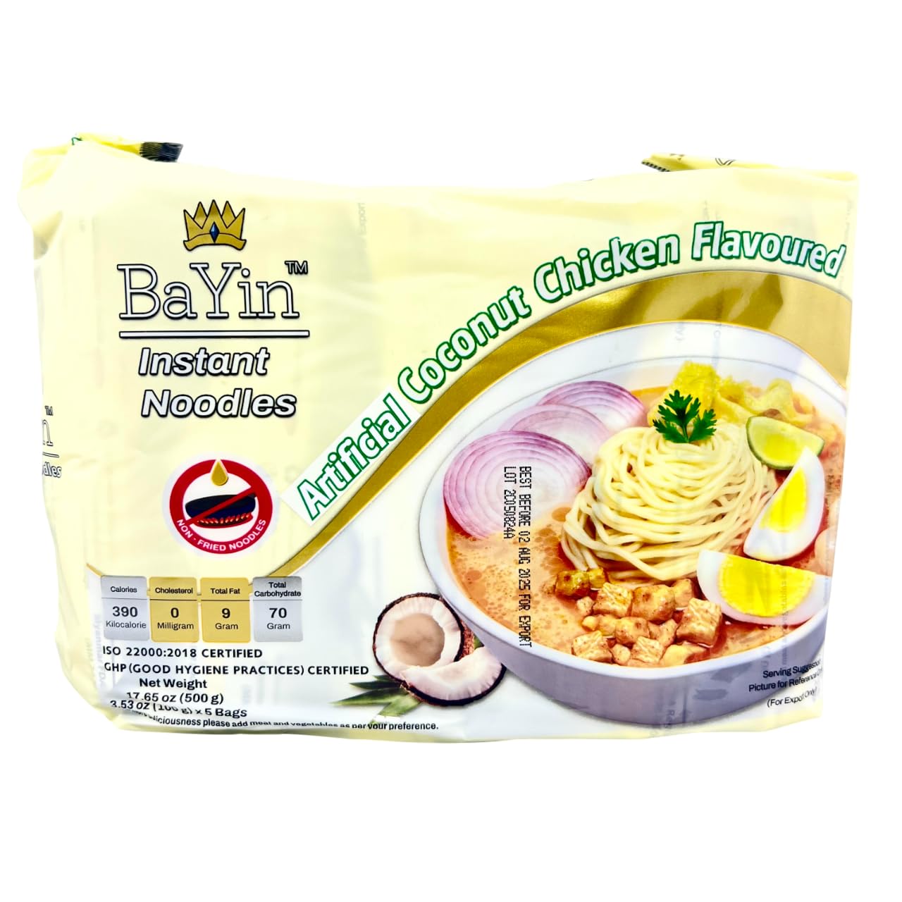 Bayin Burmese Coconut Noodle Soup, Myanmar Famous Noodle Soup (Ohn-No-Khao-Swe) 3.53Oz (100G) X 5 (Pack Of 5)