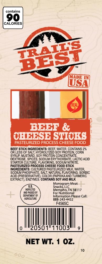 Trail'S Best Twin Beef And Cheese Packs - 1Oz Each (20 Count)