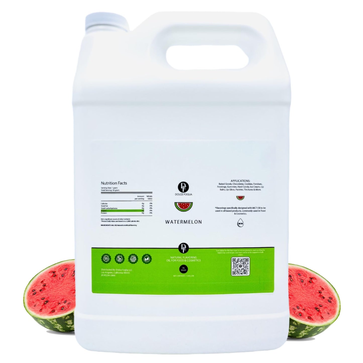 Dolce Flav Watermelon Extract 1 Gallon - Kosher  Sugar-Free  Concentrated Juicy Watermelon Flavoring For Baking  Chocolates & Desserts  Includes Measured Dropper