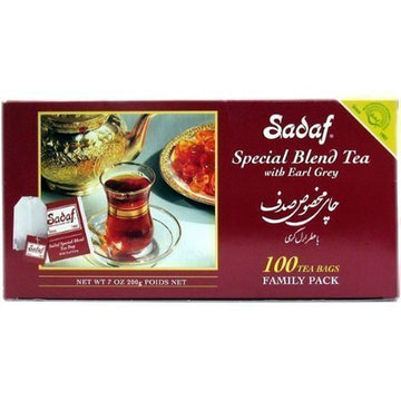 Sadaf Earl Grey Paper Tea Bags - Special Blend Earl Grey Ceylon Black Tea - Product Harvested In Sri Lanka - 100 Paper Bags (Pac