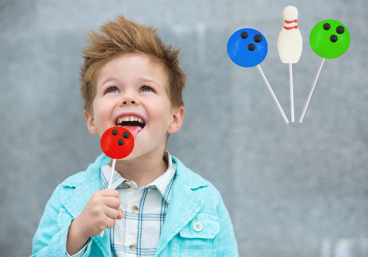 Fruidles Bowling Lollipops Candy Suckers, Super Sports Events, Gatherings, Birthdays Parties, Individually Wrapped (12-Pack)