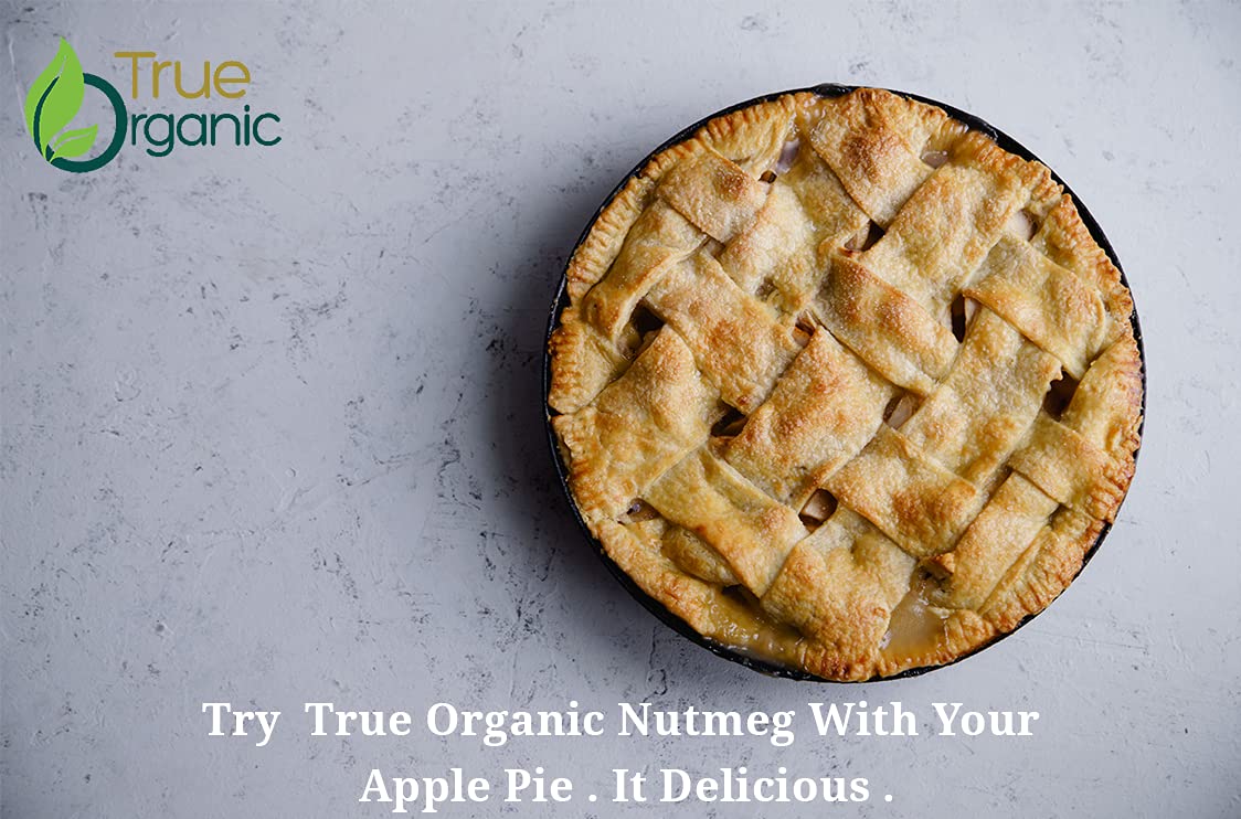 True Organic Ceylon Nutmeg Whole, Premium Grade, Usda & Kosher Certified, Gluten Free, Pure Ceylon Premium Quality 3.5 Oz