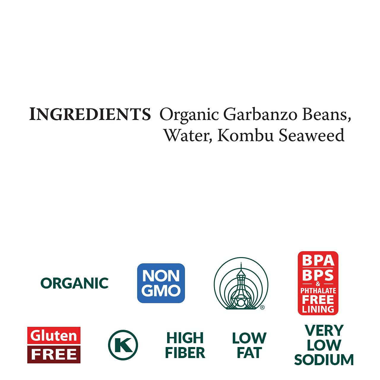 Eden Organic Garbanzo Beans, 29 oz Can, No Salt, Non-GMO, Gluten Free, Vegan, Kosher, U.S. Grown, Heat and Serve, Macrobiotic, C