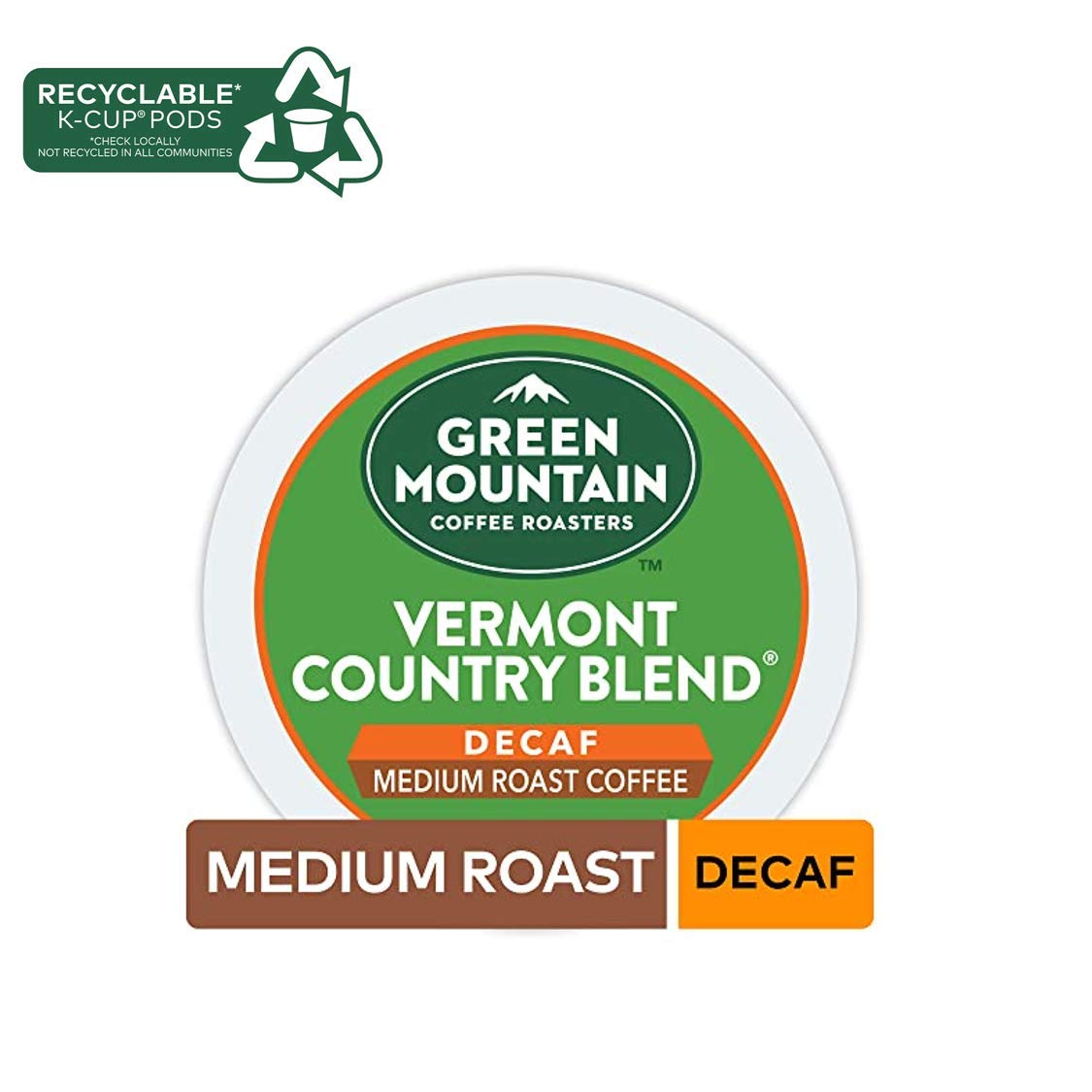 Green Mountain Coffee Roasters Vermont Country Blend Decaf, Keurig Single-Serve K-Cup Pods, Medium Roast Coffee, 96 Count