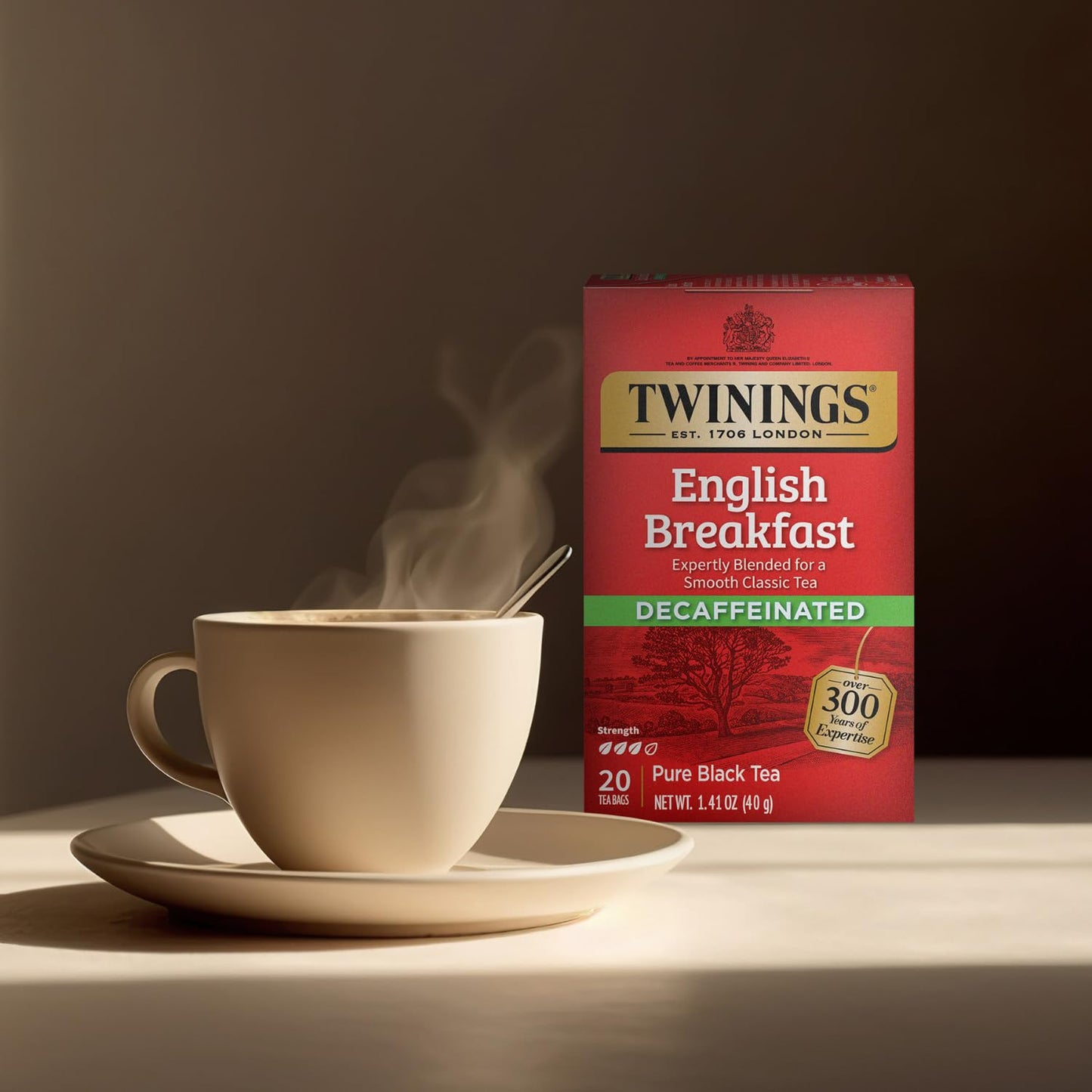 Twinings English Breakfast Tea, Decaffeinated, Tea Bags, 20 Ct