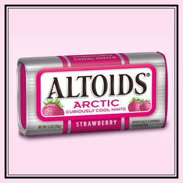 Altoids Arctic Strawberry Breath Mints Hard Candy Bulk, 1.2 Oz Tin (Pack Of 8)