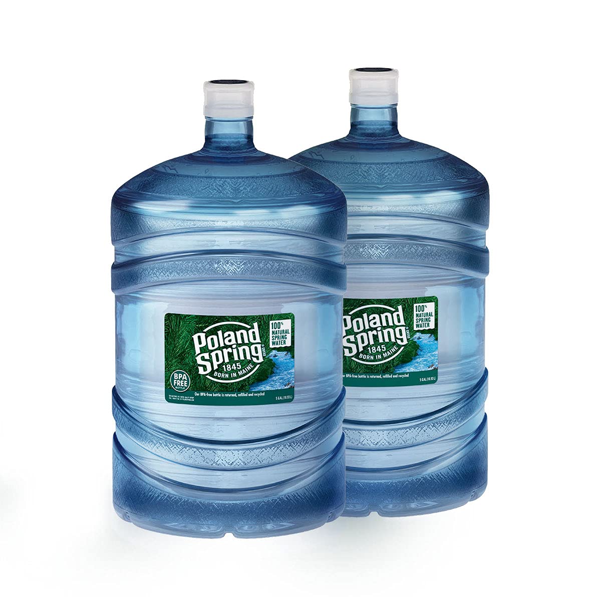 Poland Spring Natural Spring Water - Two Bottle Bundle, 5 Gallons Each, 2 Count