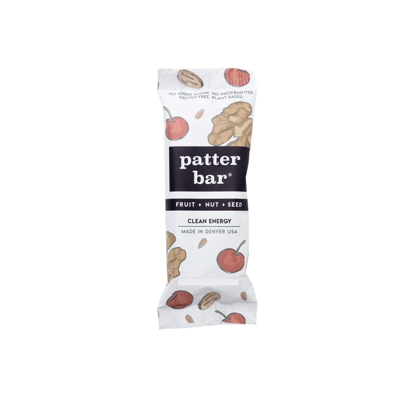 Patter Bar Energy Bars - Gluten Free, Vegan, 100% Whole Foods, 12-Pack