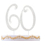 60Th Birthday Decorations Women 60 Cake Topper 60Th Birthday Cake Topper Silver Rhinestone Diamond Bling Anniversary Wedding Cak