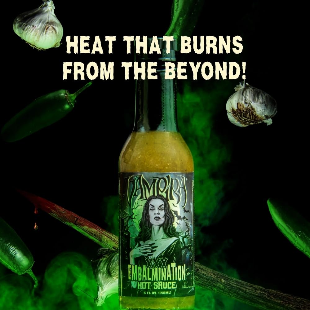 Hellfire Hot Sauce Vampira XXX Green Salsa Verde Gourmet Hot Sauce with Carolina Reaper Peppers, 5 oz.