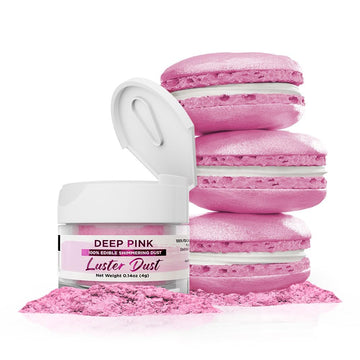Luster Dust - Deep Pink (4g 1x Jar) | Edible Vegan Dust & Paint for Cake Decorating, Ice Cream, Desserts, Cocktails and Beverage