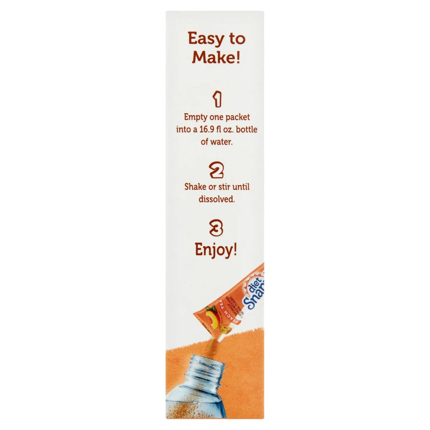 Snapple On The Go Sugar Free Diet Peach Tea Powdered Drink Mix 6 Sticks Per Box - Pack Of 3 (3)