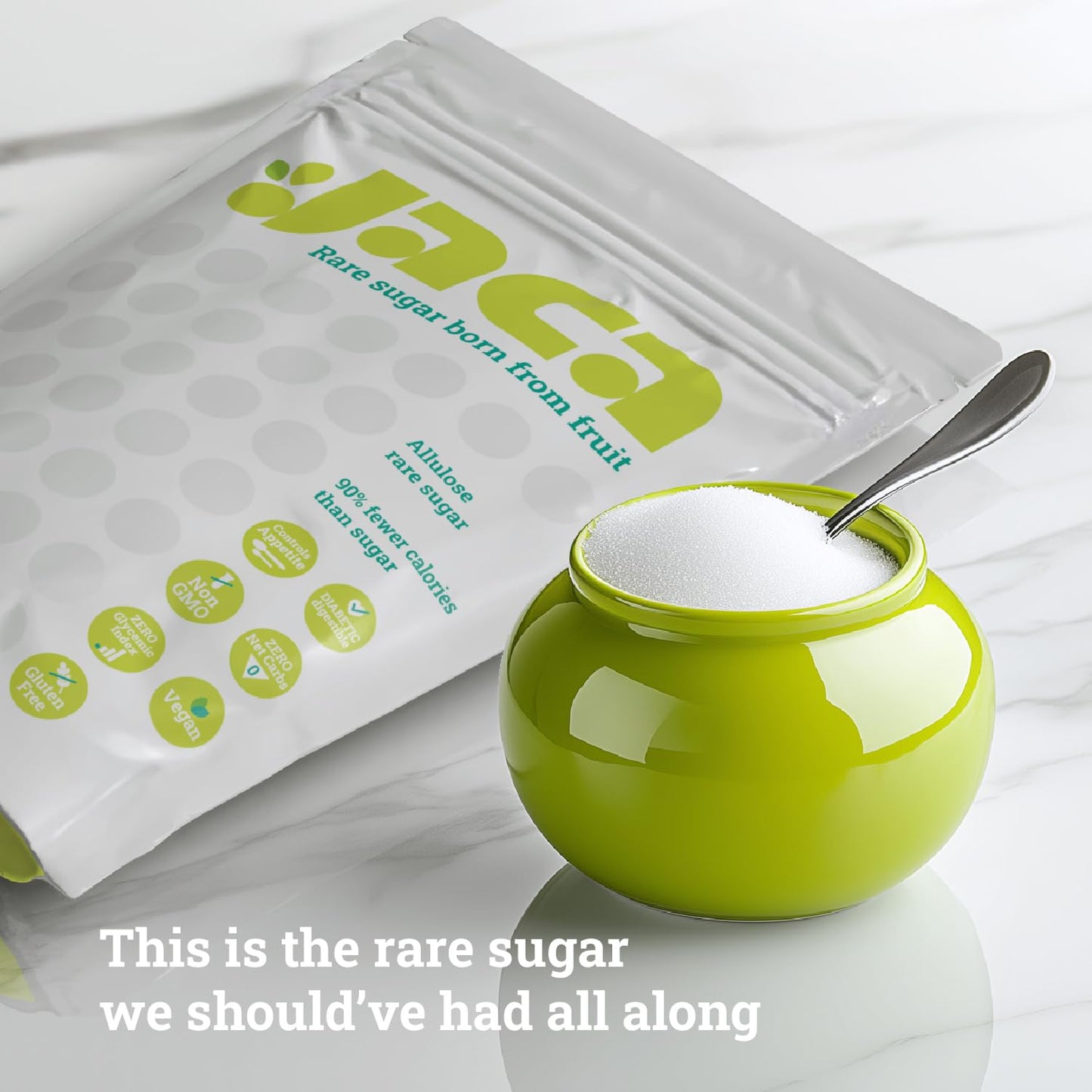 Jaca Rare Sugar Pure Allulose Sweetener | Keto-Friendly, Vegan, Gluten-Free | 16 oz