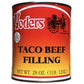 Fresh beef filling is used to make Yoder's Real Canned Taco Beef, which is fully cooked and ready to eat. Each 28-ounce can is d