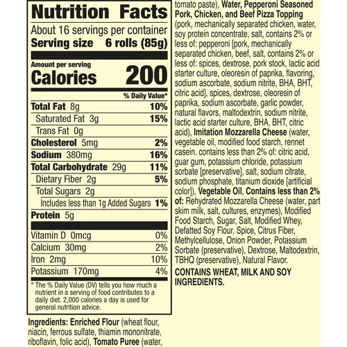 Totinos Pizza Rolls, Pepperoni Flavored, Frozen Snacks, 100 Rolls, 48.8 oz