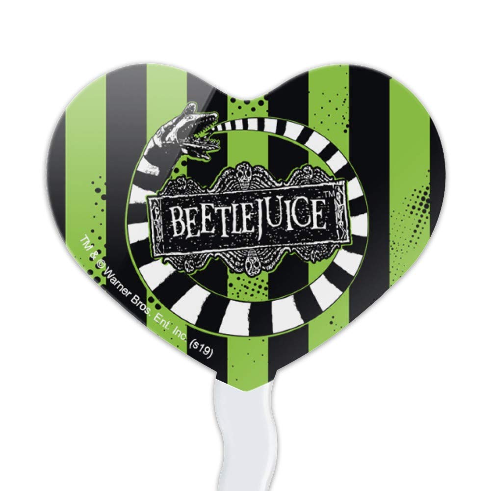 GRAPHICS & MORE Cupcake Picks Set of 6, Beetlejuice Heart Decoration, Multi, 1.6x3.2 inches, Model CUPCAKE.HEART.WBGAM015