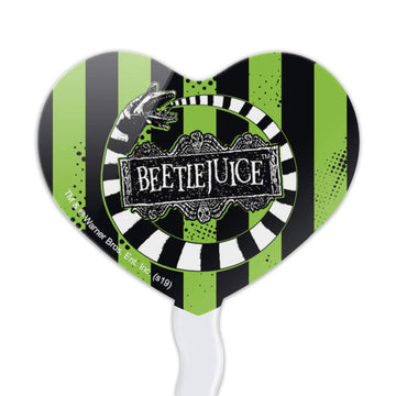 GRAPHICS & MORE Cupcake Picks Set of 6, Beetlejuice Heart Decoration, Multi, 1.6x3.2 inches, Model CUPCAKE.HEART.WBGAM015