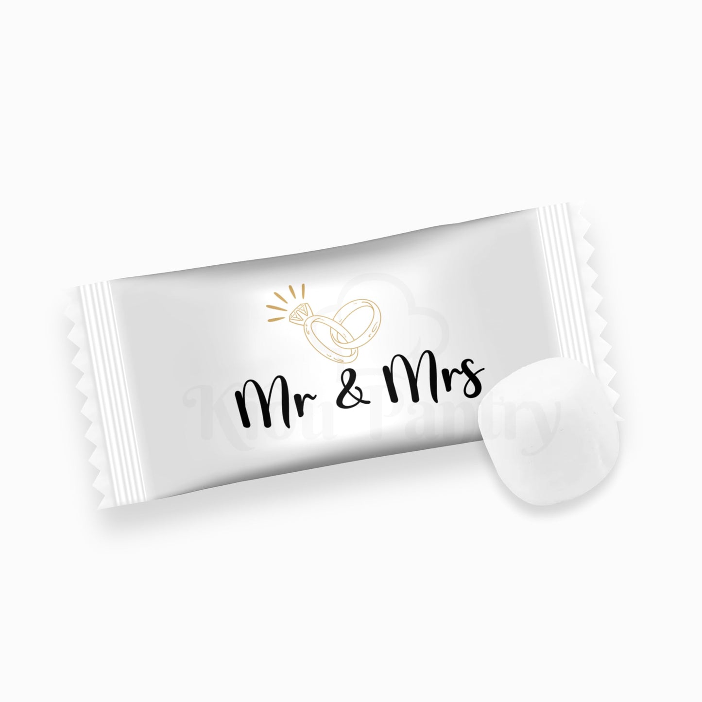 Kidu Pantry Mr. And Mrs. Buttermints - Individually Wrapped Wedding Mints - 13 Oz Resealable Bag (Approx. 125 Buttermints) - Wed
