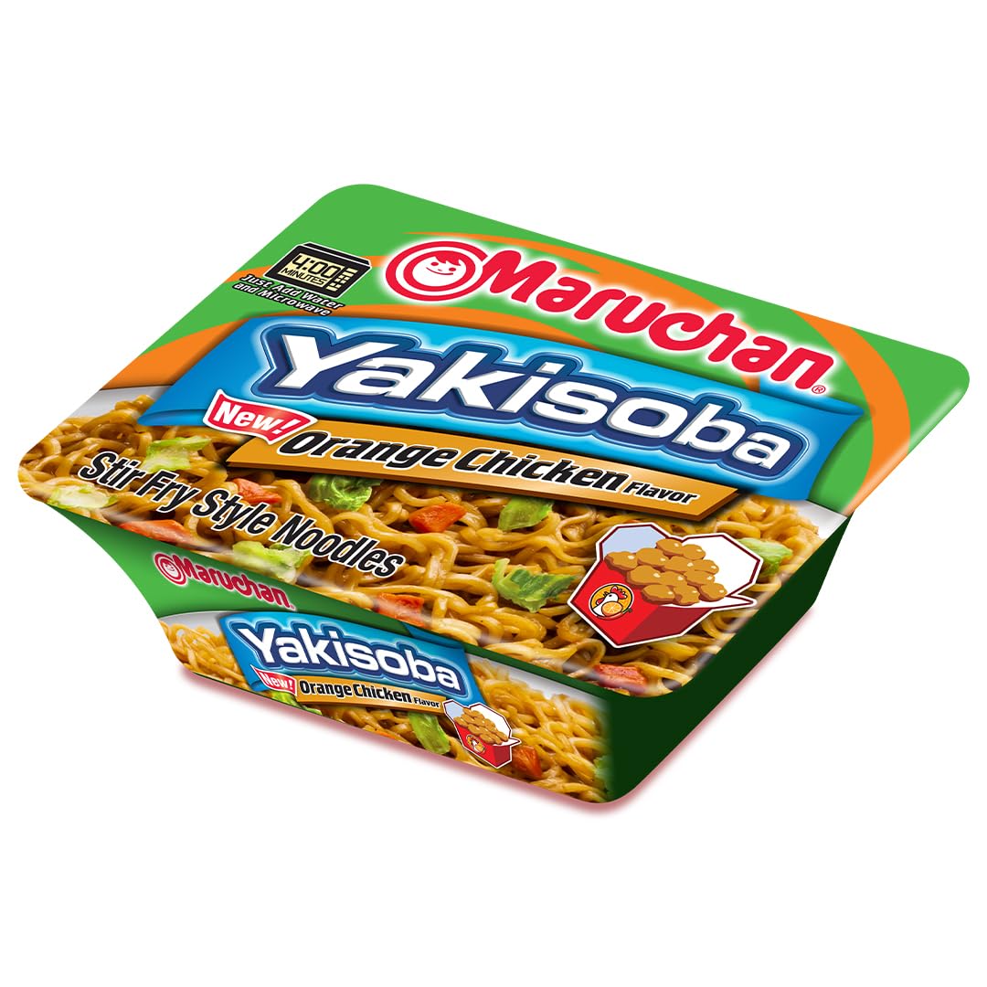 Maruchan Yakisoba Orange Chicken, Japanese Instant Ramen Noodles, 4.23 Oz, 8 Count