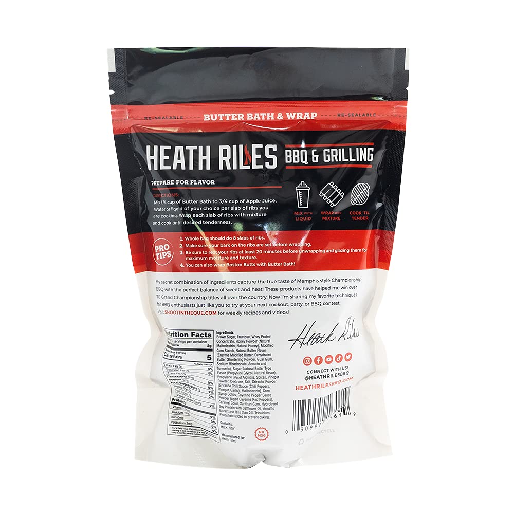 Heath Riles Bbq Butter Bath And Wrap, Champion Pitmaster Recipe, Award Winning Technique, Bag 16 Oz.