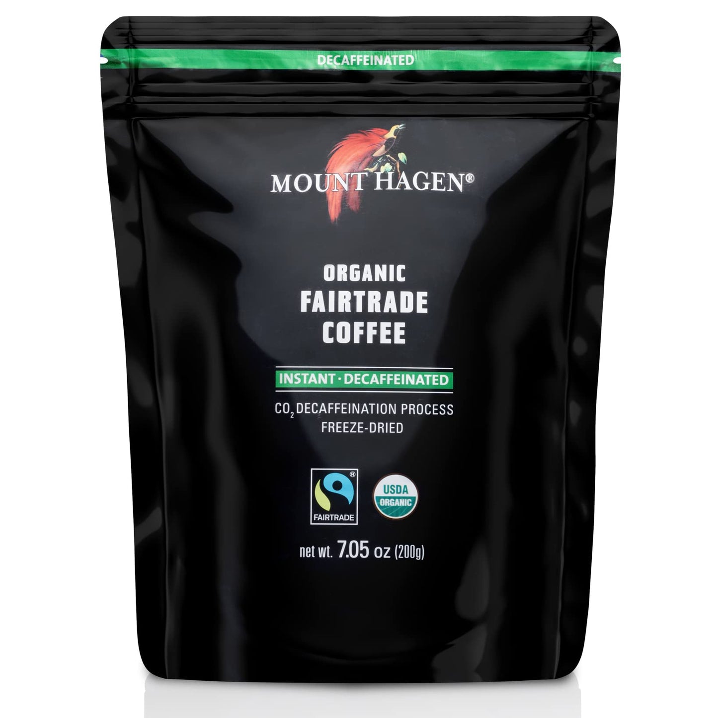 Mount Hagen 7.05oz Organic Freeze Dried Instant Decaf Coffee - 2 Pack | Organic Medium Roast Arabica Beans | Fair-Trade, Eco-fri