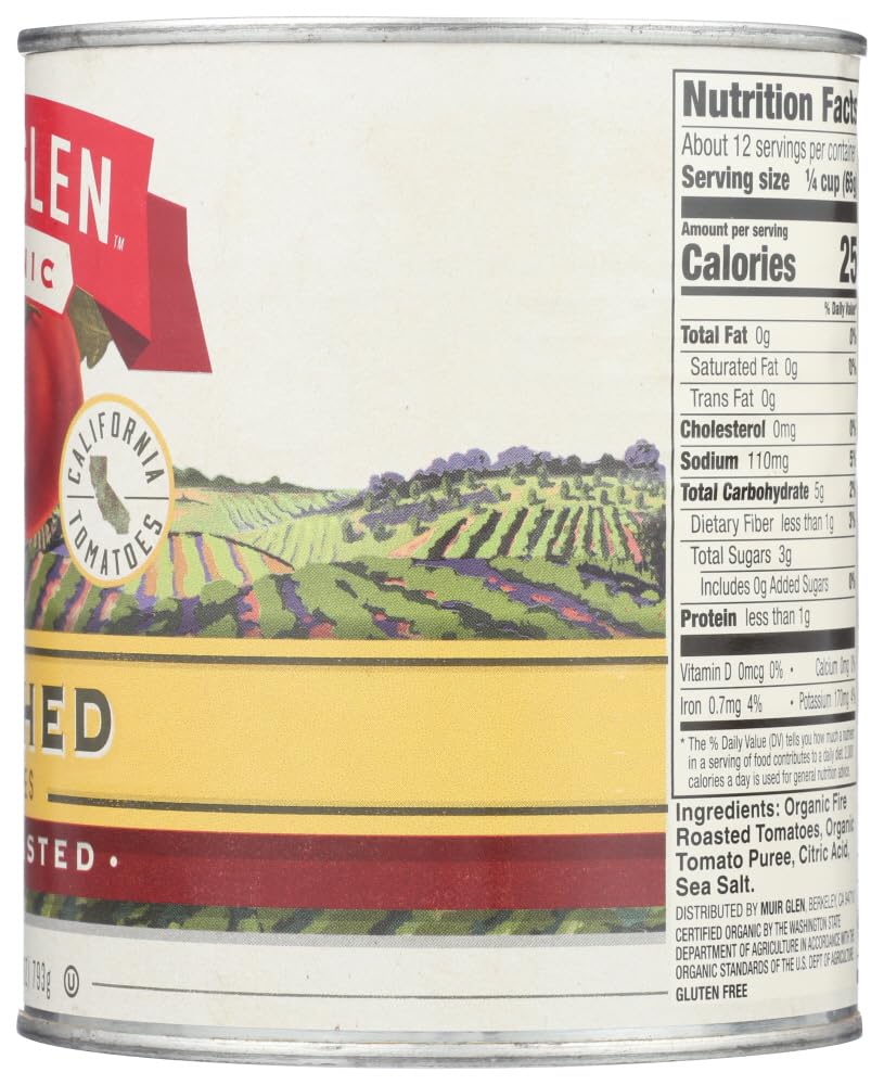 Muir Glen Fire Roasted Crushed Tomatoes, 28.0 Ounce (Pack Of 6)