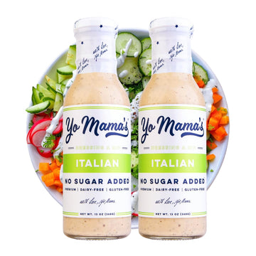 Yo Mama's Foods Keto Italian Dressing and Dip - Pack of (2) - Low Carb, No Sugar, Low Sodium, and Gluten-Free